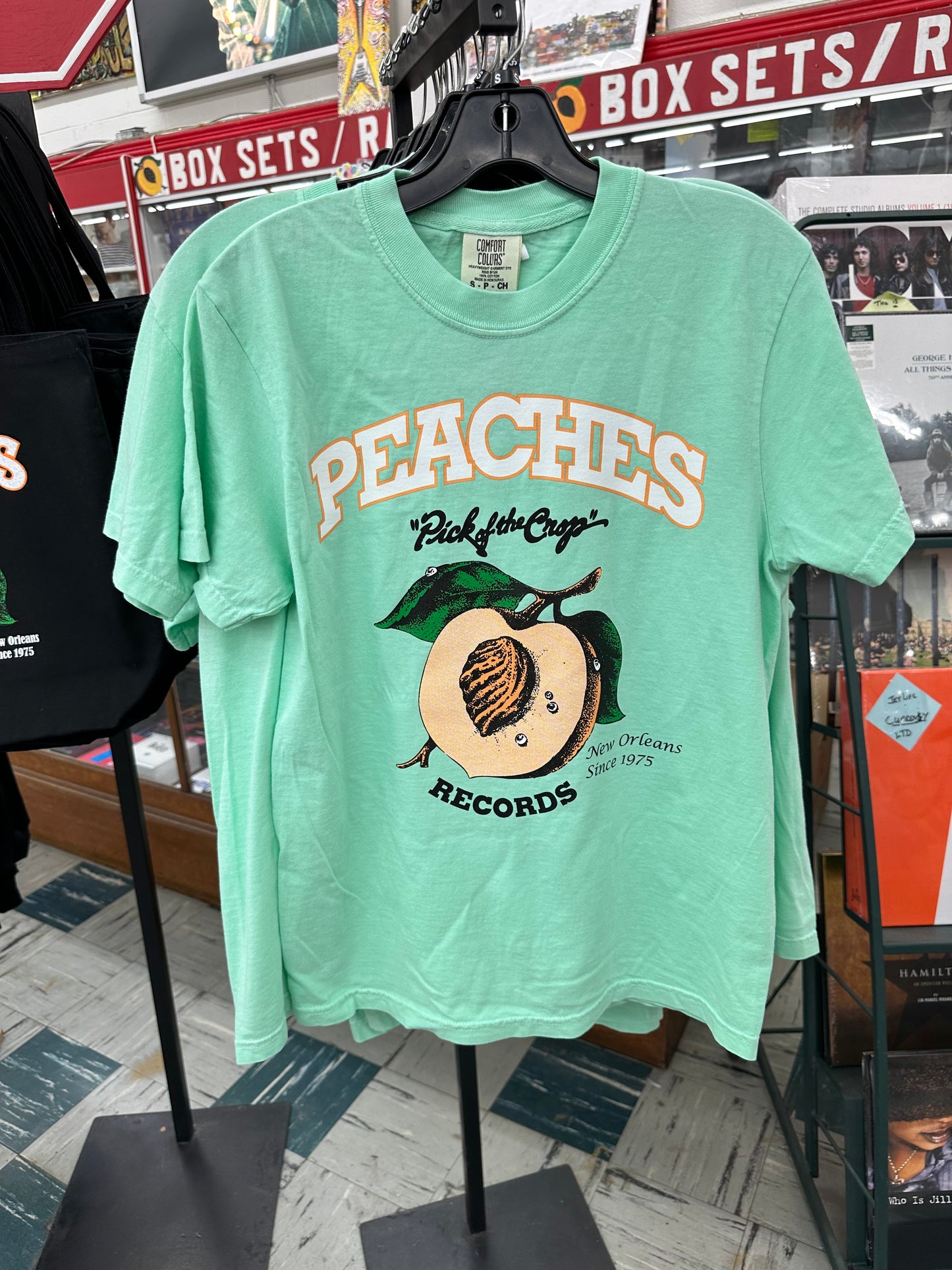 Peaches Teal Tee
