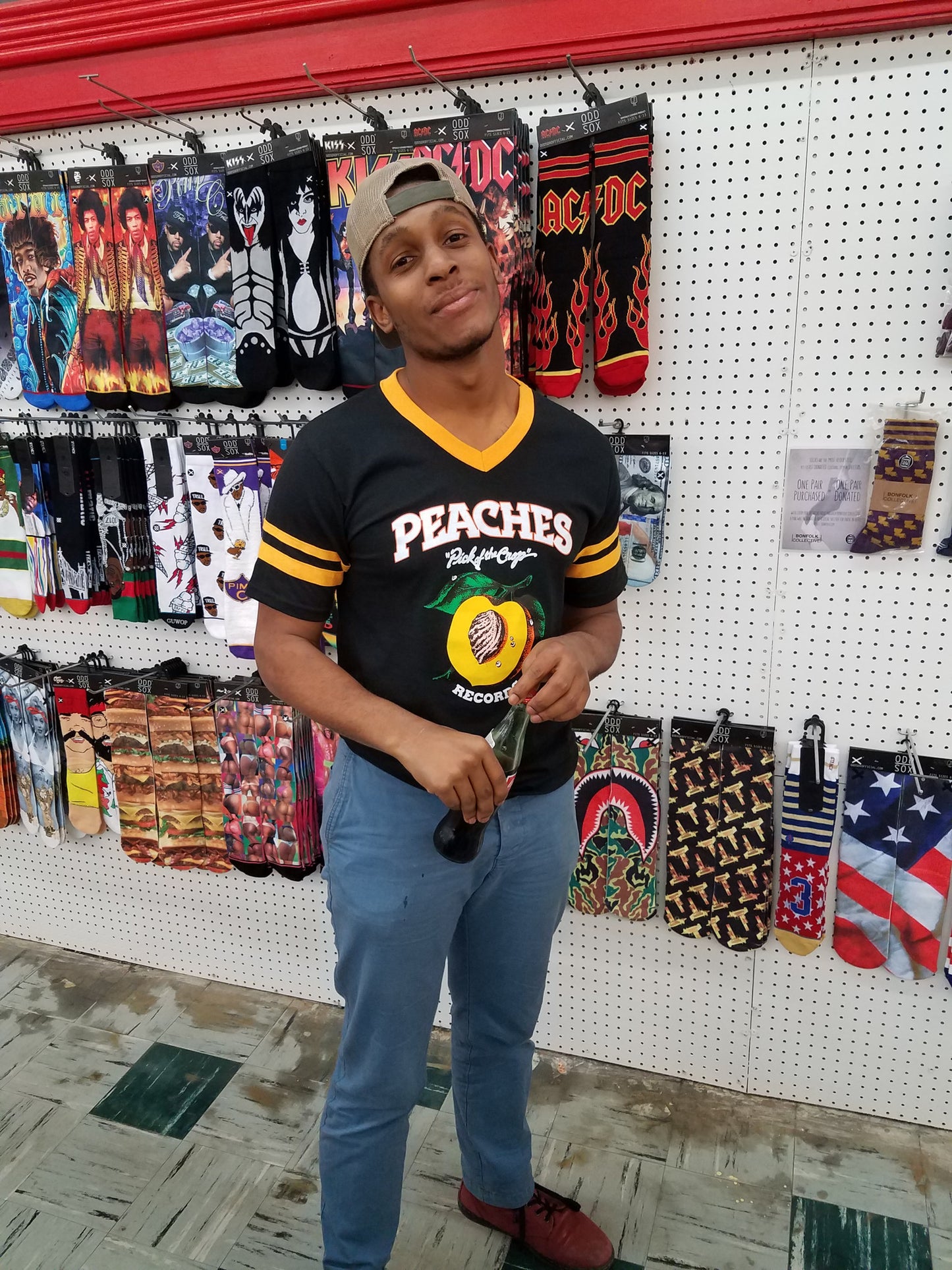 Peaches Soccer Tee Black and Gold