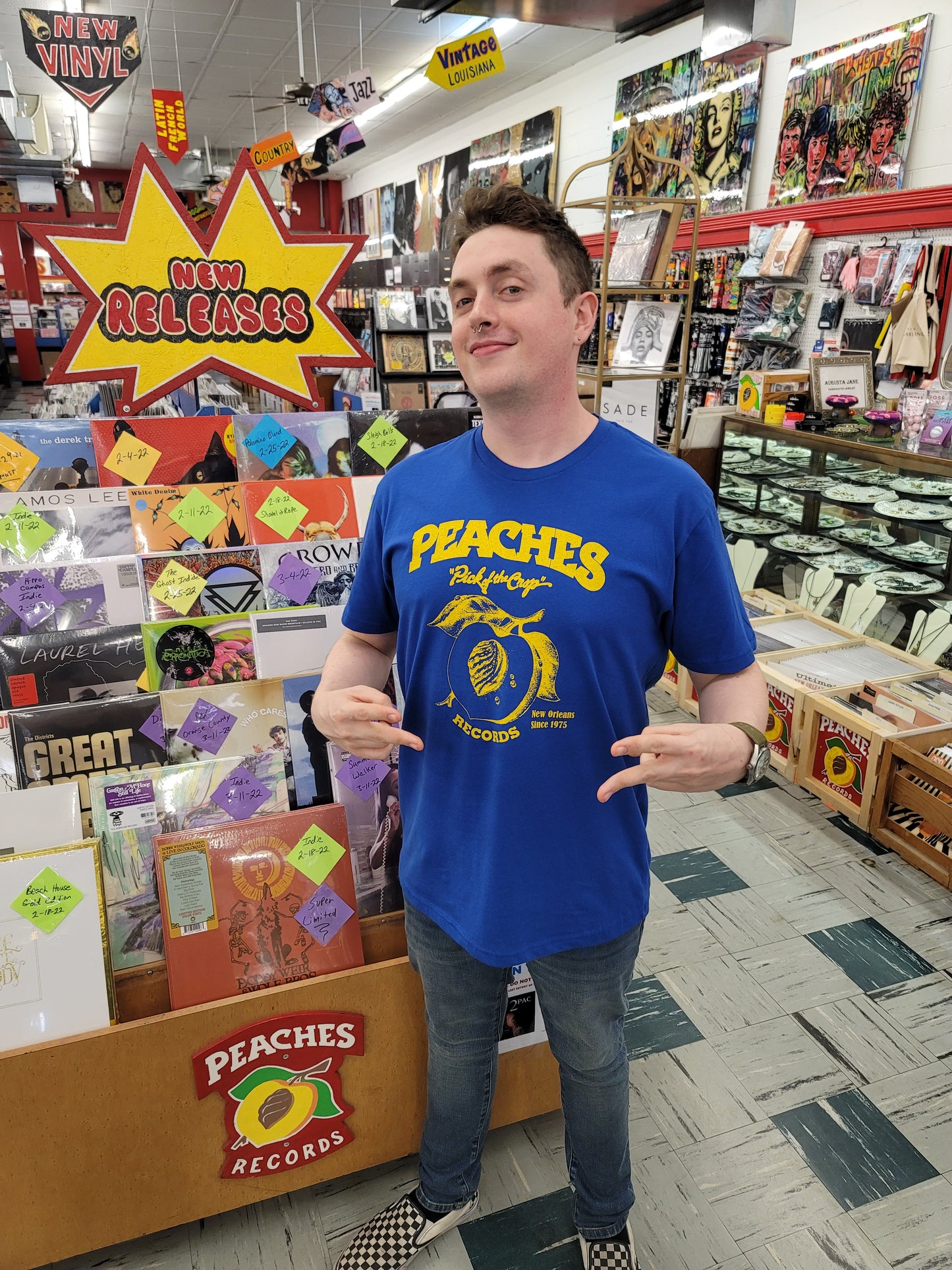 Cobalt Blue and Yellow Tee
