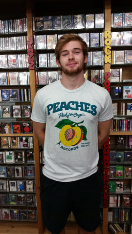 PEACHES TRI-BLEND HEATHER WHITE TEE