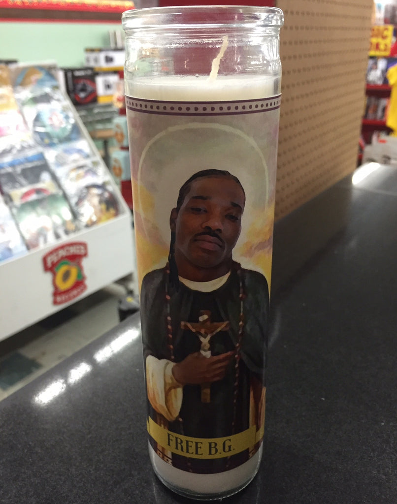 EXCLUSIVE 'FREE B.G.' PRAYER CANDLE