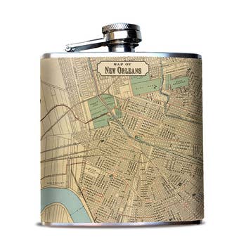 NEW ORLEANS MAP FLASK